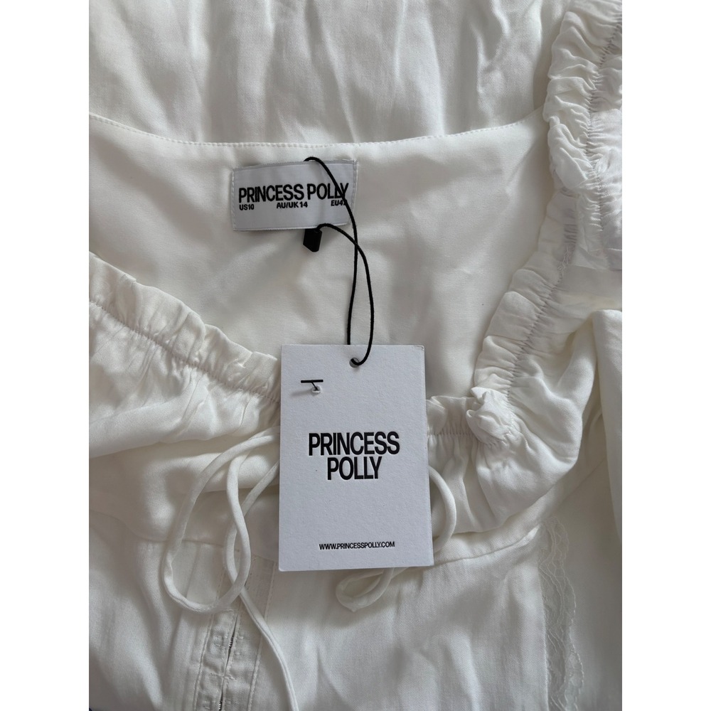 Princess Polly Triket Mini Dress White Size 10 NWT Romantic Lace Party Dress - Picture 3 of 9